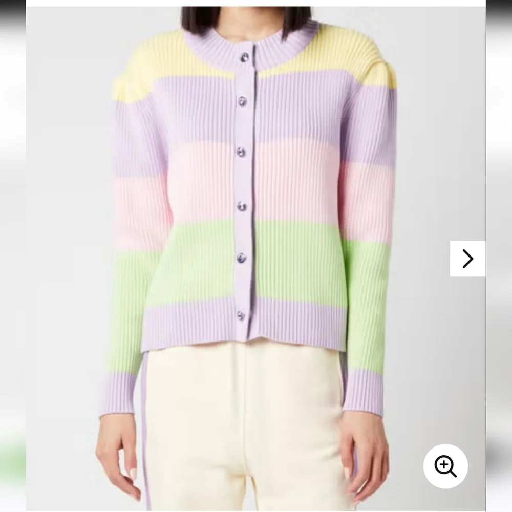 Olivia Rubin RARE Dee Striped Knitted Cardigan Jewel Button Medium